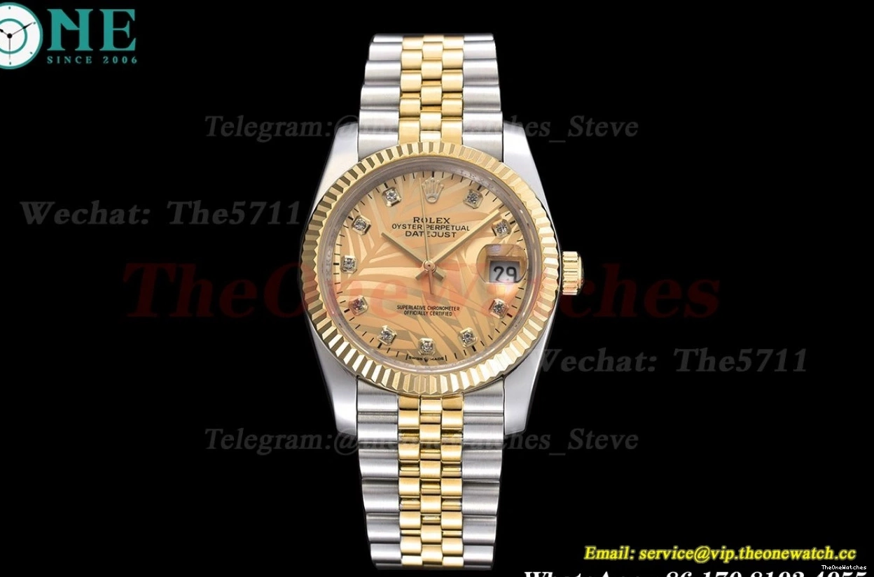 Jub Datejust Palm YG Dial SS GDF 126233 MY8215 Dia Motif 36mm 0122